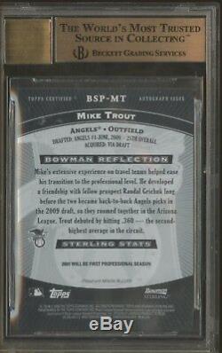 2009 Bowman Sterling #MT Mike Trout Angels RC Rookie AUTO BGS 9.5 with 10