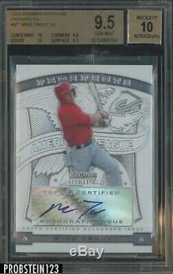 2009 Bowman Sterling #MT Mike Trout Angels RC Rookie AUTO BGS 9.5 with (2) 10's