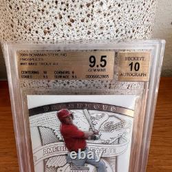 2009 Bowman Sterling Mike Trout RC Auto BGS 9.5 10 Gem Mint Prospect Angels HOF
