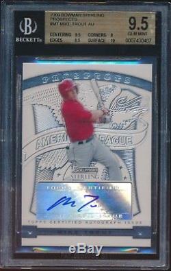 2009 Bowman Sterling Mike Trout Rookie Auto Autograph Angels Bgs 9.5