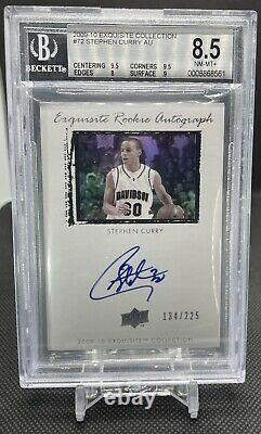 2009 Exquisite Collection #72 ROOKIE RC /225 Stephen Curry BGS 8.5 with 10 AUTO