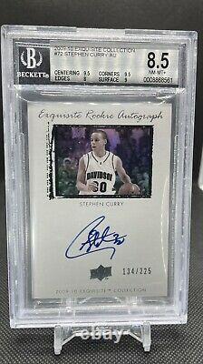2009 Exquisite Collection #72 ROOKIE RC /225 Stephen Curry BGS 8.5 with 10 AUTO