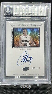2009 Exquisite Collection #72 ROOKIE RC /225 Stephen Curry BGS 9 MINT with 10 AUTO