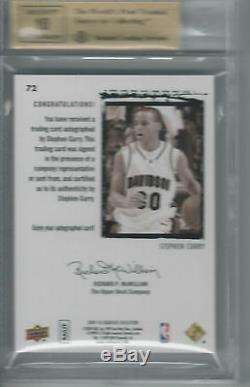 2009- Exquisite Stephen Curry #72 RC BGS 9.5 Auto 10 196/225 SUBS 10/9.5/9.5/9.5