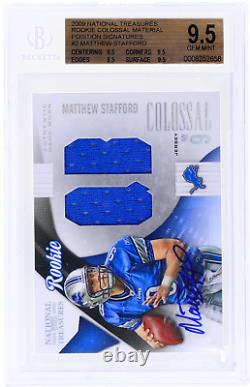 2009 Matthew Stafford Rookie Patch Auto RPA /50 BGS 9.5 National Treasures (PSA)