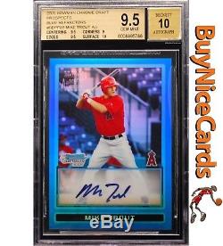 2009 Mike Trout Bowman Chrome Blue Refractor RC Rookie Auto /150 BGS 9.5 with 10