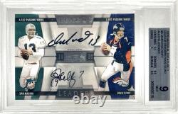 2009 Nat Treasures Quad Auto Dan Marino, John Elway, Allen, Largent /5 BGS 9