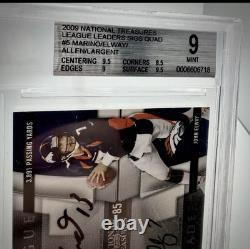 2009 Nat Treasures Quad Auto Dan Marino, John Elway, Allen, Largent /5 BGS 9