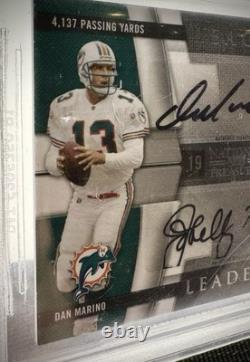 2009 Nat Treasures Quad Auto Dan Marino, John Elway, Allen, Largent /5 BGS 9