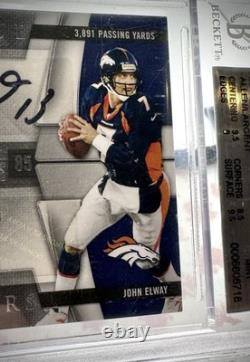 2009 Nat Treasures Quad Auto Dan Marino, John Elway, Allen, Largent /5 BGS 9
