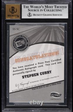 2009 Press Pass Fusion Gold /75 Stephen Curry Rookie Auto Autograph BGS 8.5/10