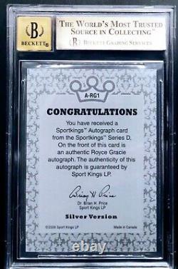 2009 Sport Kings ROYCE GRACIE Autograph UFC MMA Silver /25 GEM BGS 9.5 Auto 10