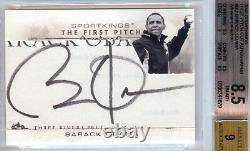 2009 Sportkings First Pitch Barack Obama 1/1 Cut Autograph Bgs 8.5/9 Auto