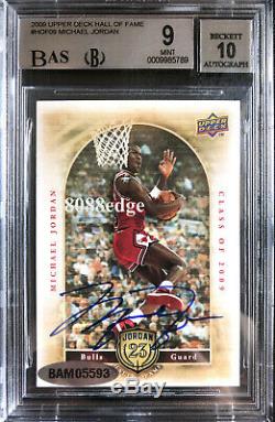 2009 Upper Deck Hall Of Fame Auto+game Floor Michael Jordan -bgs Autograph 10