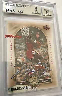 2009 Upper Deck Hall Of Fame Auto+game Floor Michael Jordan -bgs Autograph 10