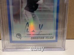 2010 Bowman Chrome Draft BLUE 1st AUTO Christian Yelich BGS 9.5/10 BREWERS