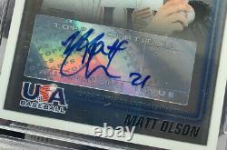 2010 Bowman Chrome MATT OLSON AUTO BGS 9.5 USA Draft Picks Autograph 10 GEM MT