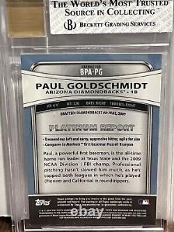 2010 Bowman Platinum Pros. Autos Paul Goldschmidt BGS 7.5- Refractor BGS 10- Auto