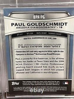 2010 Bowman Platinum Pros. Autos Paul Goldschmidt BGS 7.5- Refractor BGS 10- Auto