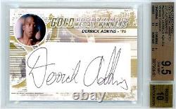 2010 Sportkings Derrick Adkins Gold Medal Winners Cut Autographs Bgs 9.5 Auto 10