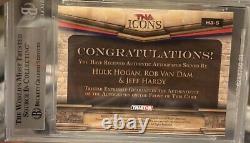 2010 TRISTAR TNA Icons Triple Hulk Hogan Rob Van Dam Jeff Hardy #H3-5 BGS 8 Auto