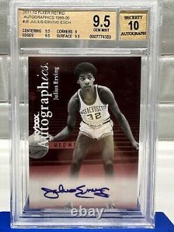 2011-12 Fleer Retro Autographics Design Julius Erving Auto Dr J HOF BGS 9.5 SP