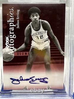 2011-12 Fleer Retro Autographics Design Julius Erving Auto Dr J HOF BGS 9.5 SP