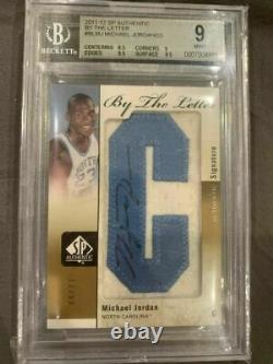 2011-12 Sp Authentic By The Letter Michael Jordan Unc Patch Auto /23 Bgs 9 Au 10