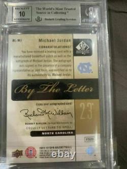 2011-12 Sp Authentic By The Letter Michael Jordan Unc Patch Auto /23 Bgs 9 Au 10