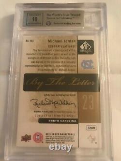 2011-12 Sp Authentic By The Letter Michael Jordan Unc Patch Auto /23 Bgs 9 Au 10