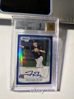 2011 Bowman Chrome Trevor Story /150 Blue Refractor AUTO Autograph RC BGS 9 Mint