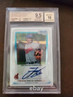 2011 Bowman Draft Chrome Francisco Lindor autograph BGS 9.5 auto grade 10