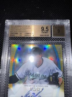 2011 Bowman Sterling Prospect Gold Autograph Jose Fernandez BGS 9.5 9 Auto 37/50