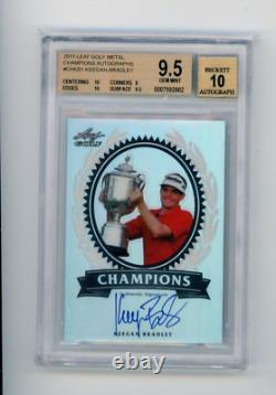2011 Leaf Metal Golf Champions Autographs /50 Keegan Bradley BGS 9.5 Gem Auto 10