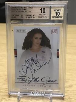 2011 National Treasures #1 Alyssa Milano AUTO BGS 10 PRISTINE Fans Of The Game