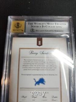 2011 Prime Signatures Barry Sanders #10 Autograph Gold #3/20 BGS 9 with10 Auto