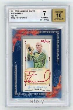 2011 Topps Allen & Ginter Auto Autographs Tim Howard USA Red Ink /10 Bgs 7