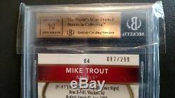 2011 Topps Finest #84 MIKE TROUT Rookie X-fractor /299 BGS 10 AUTO 10 PRISTINE