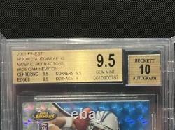 2011 Topps Finest Rookie Mosaic Autograph Cam Newton RC Auto /10 Bgs 9.5 Gem