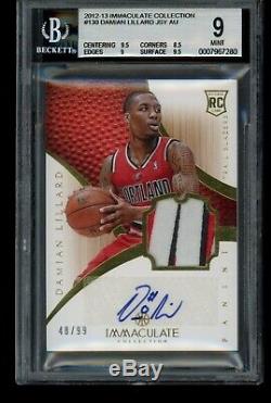 2012-13 Immaculate Damian Lillard Rookie Patch Auto /99 BGS 9/10 With(2) 9.5s RPA