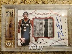 2012-13 Immaculate Red Rookie Patch 9.5 BGS AUTO PP-LE Kawhi Leonard 12/25 RC