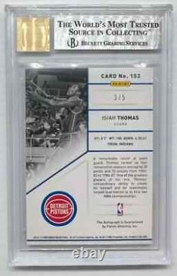 2012-13 Preferred Isiah Thomas Green Autograph Auto #3/5 BGS 9