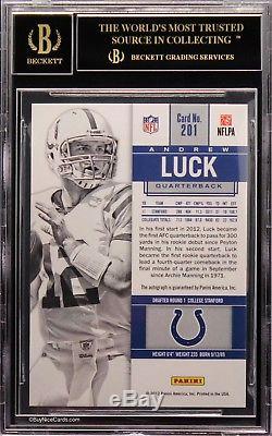 2012 Andrew Luck Contenders RC Rookie Auto /550 BGS 10 Black Label Pop 1