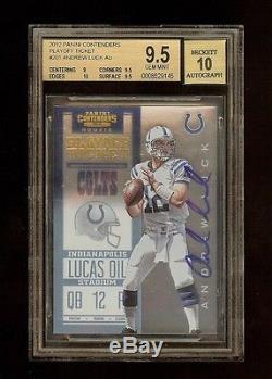 2012 Andrew Luck Panini Contenders Playoff Ticket Auto Rookie Rc /99 Bgs 9.5/10