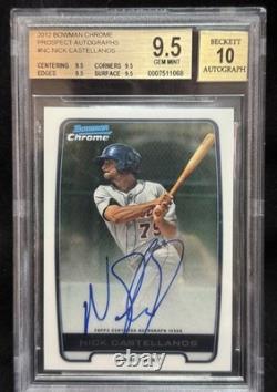 2012 Bowman Chrome Autograph #BCA-NC Nick Castellanos BGS 9.5 BGS Auto 10