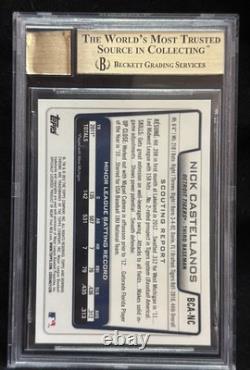 2012 Bowman Chrome Autograph #BCA-NC Nick Castellanos BGS 9.5 BGS Auto 10