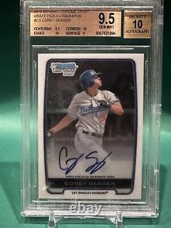 2012 Bowman Chrome Corey Seager 1st Rookie Auto BGS 9.5 10 Not PSA Rangers