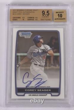 2012 Bowman Chrome Draft 1st AUTO Corey Seager BGS 9.5 / 10 GEM MINT RANGERS