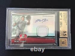2012 Bowman Platinum Mike Trout Relic Autographs BGS 9.5 with10 Auto