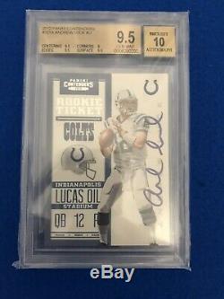 2012 Contenders #201 ANDREW LUCK RC BGS 9.5/10 Rookie Ticket AUTO Autograph